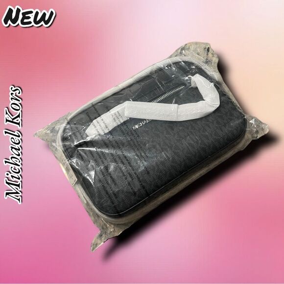 New NWT Michael Kors Jet Set Large Zip Chain Crossbody Purse – Black - Picture 6 of 6